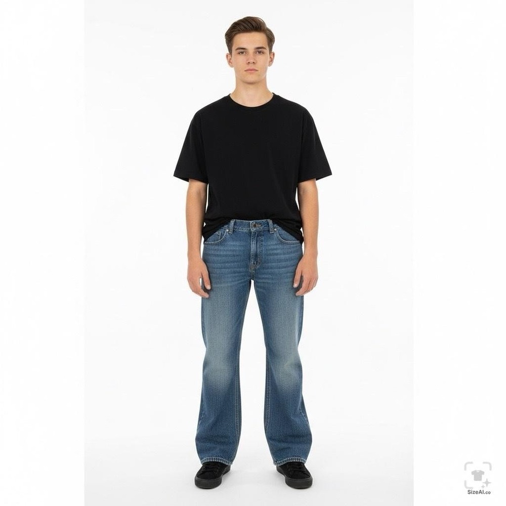 Levis 527 Jeans Teens 33x28 Blue Medium Wash Bootcut Slim Denim Zip Fly - Picture 13 of 14